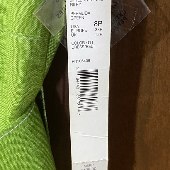 Alex Marie Petite Belted Shirt Dress Bermuda Green 8P NWT Button Front Pockets - Picture 6 of 13